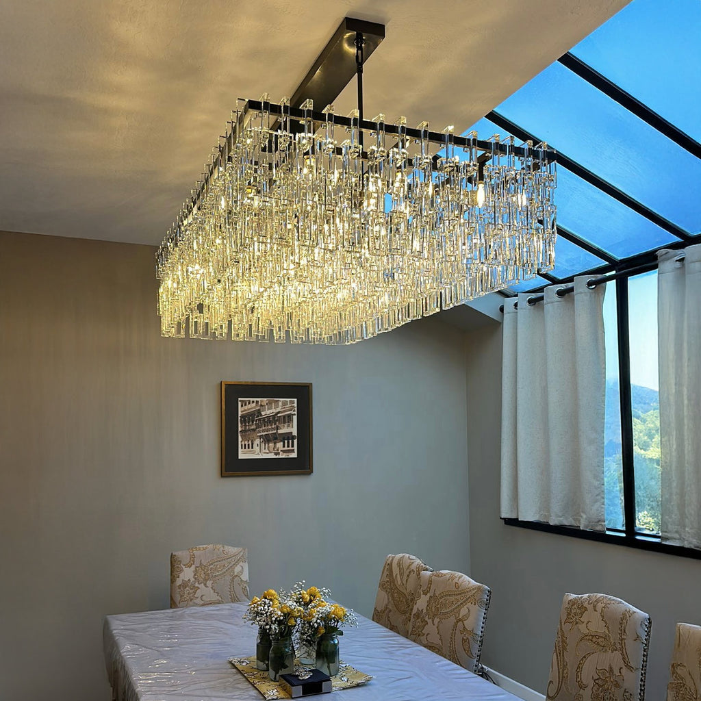 60 Inch Chain Crystal Rectangular Chandelier - Marignan