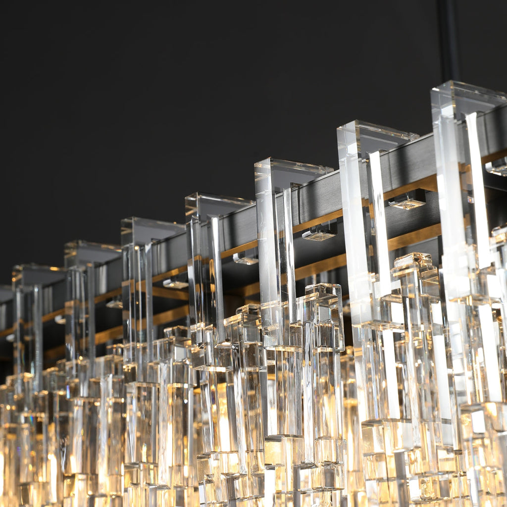 60 Inch Chain Crystal Rectangular Chandelier - Marignan