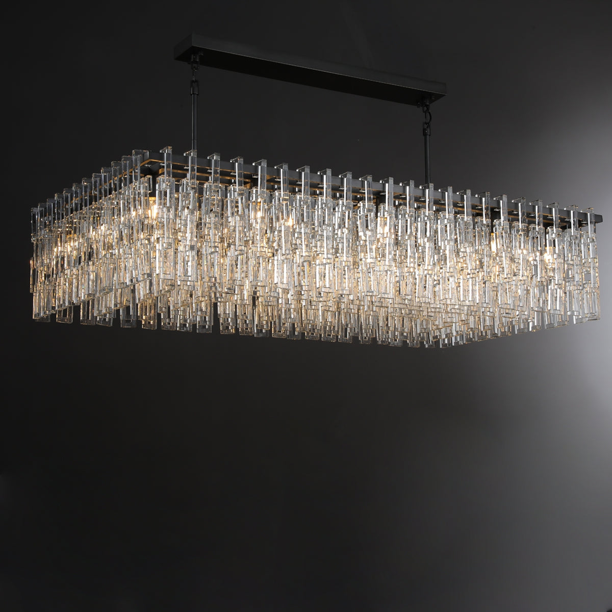 60 Inch Chain Crystal Rectangular Chandelier - Marignan