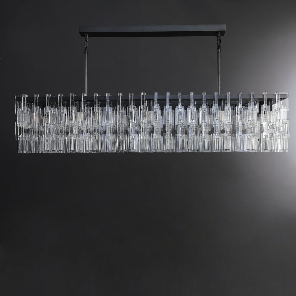 60 Inch Chain Crystal Rectangular Chandelier - Marignan