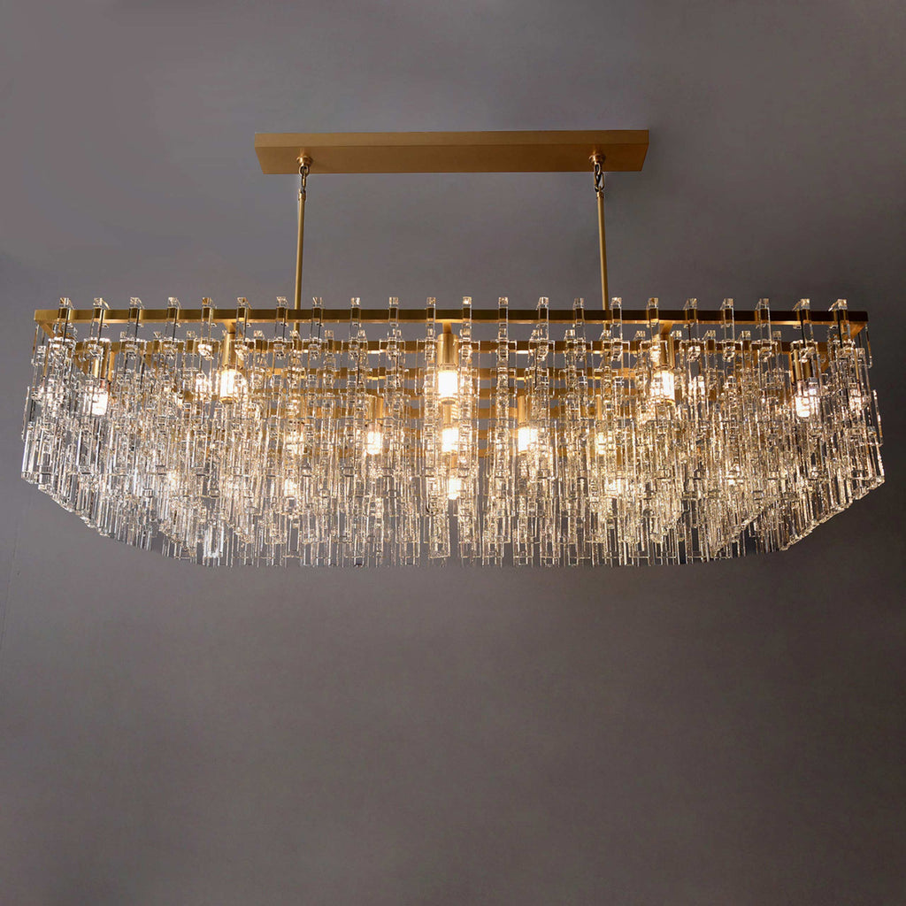 60 Inch Chain Crystal Rectangular Chandelier - Marignan
