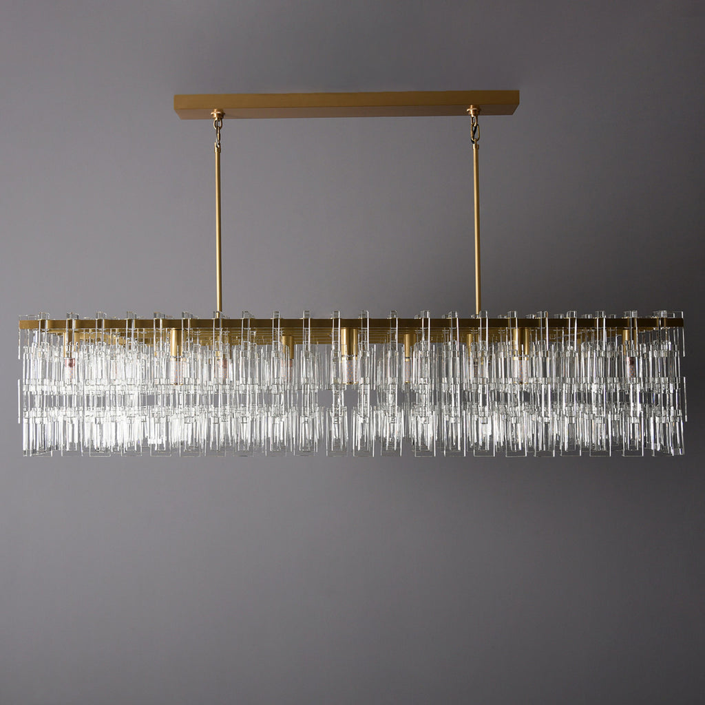 60 Inch Chain Crystal Rectangular Chandelier - Marignan
