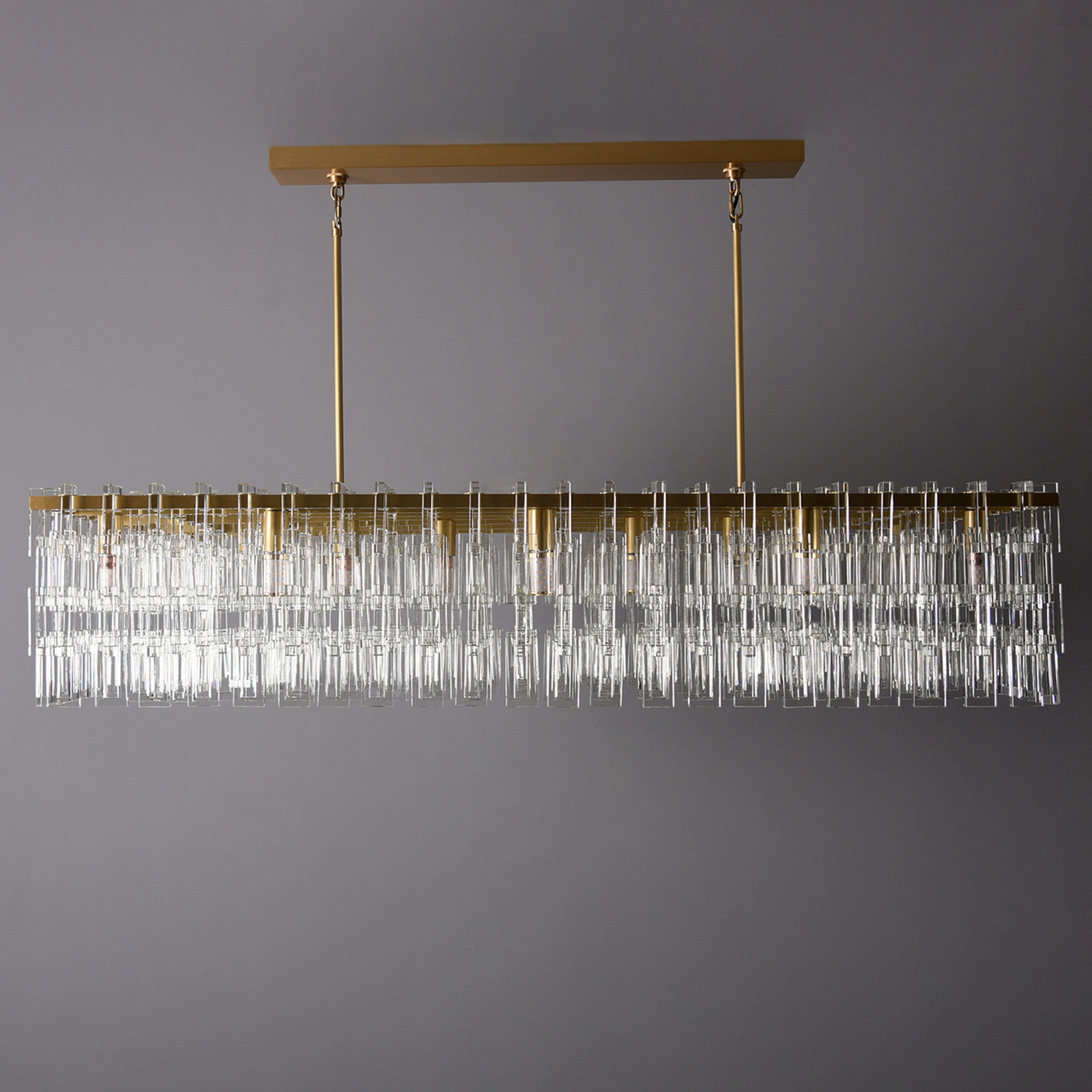 60 Inch Chain Crystal Rectangular Chandelier - Marignan