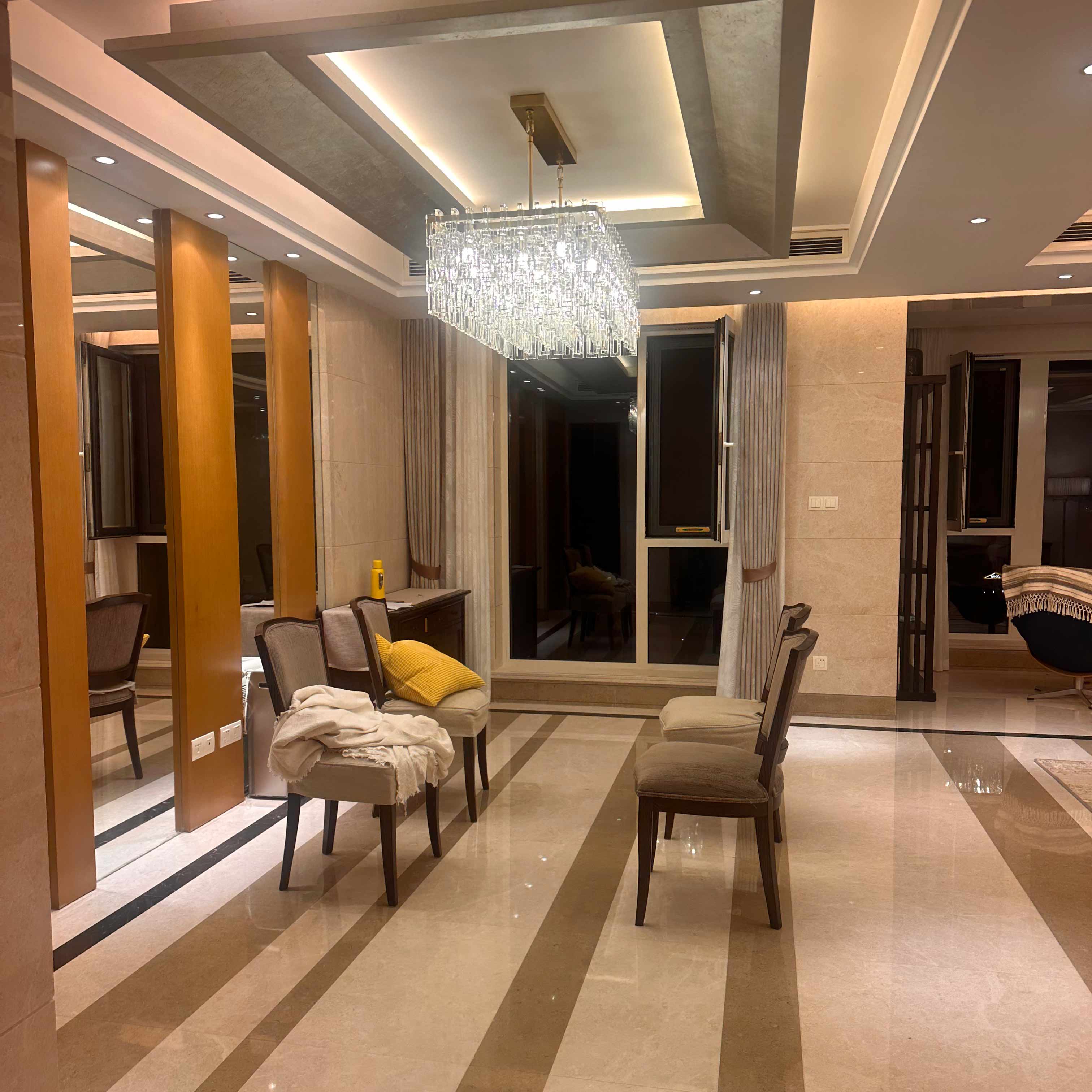 60 Inch Chain Crystal Rectangular Chandelier - Marignan