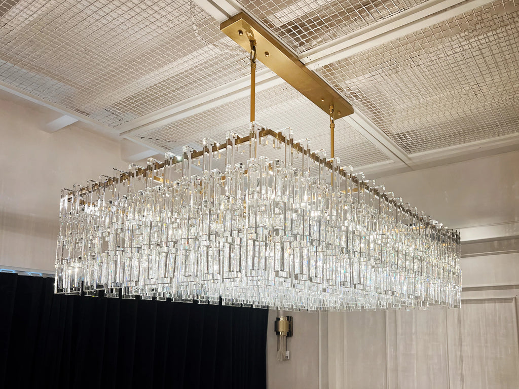 60 Inch Chain Crystal Rectangular Chandelier - Marignan