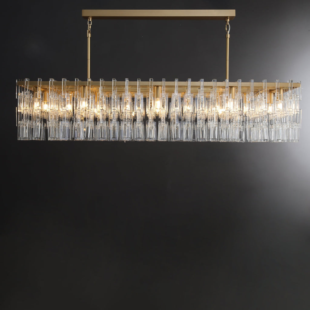 60 Inch Chain Crystal Rectangular Chandelier - Marignan
