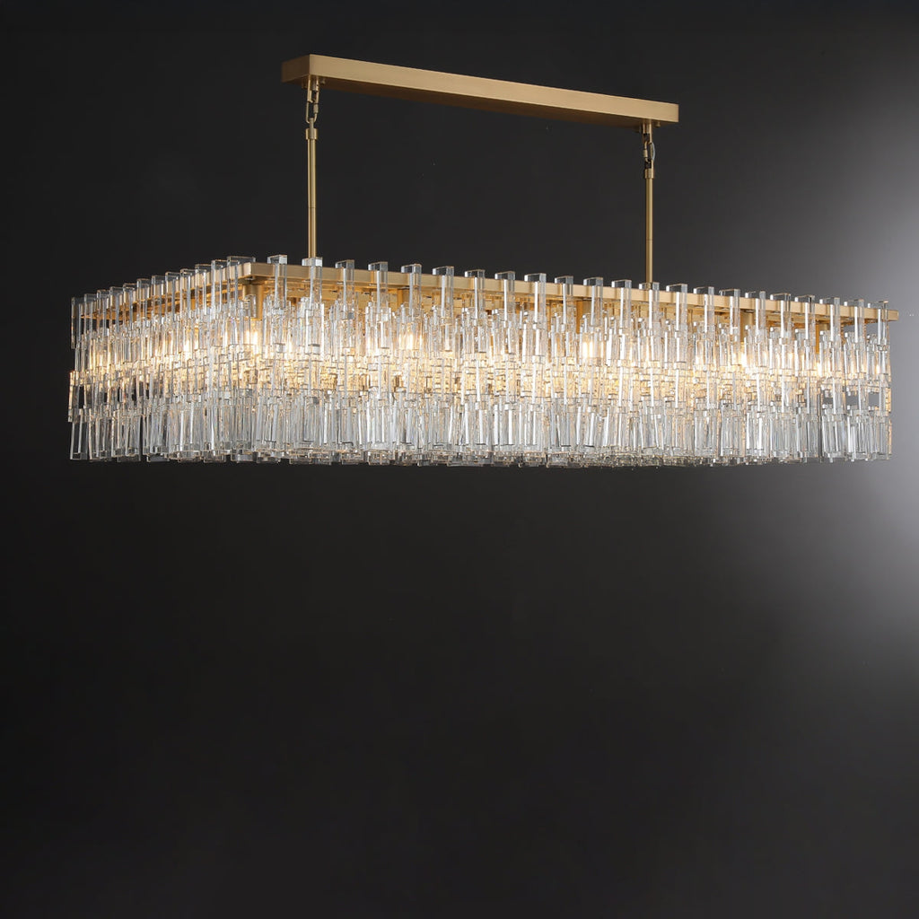 60 Inch Chain Crystal Rectangular Chandelier - Marignan