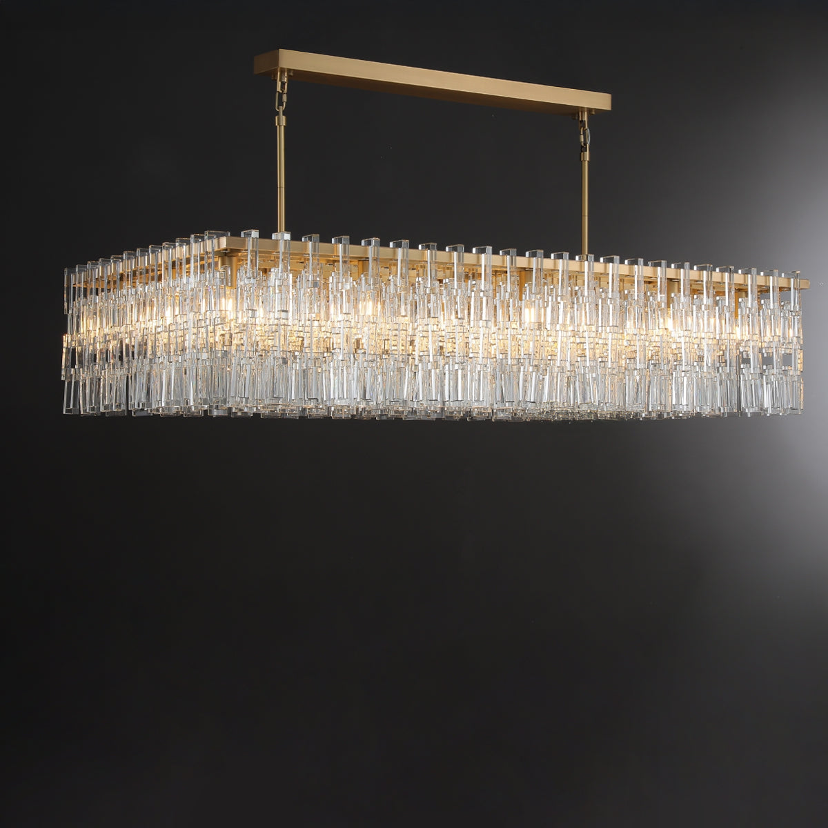 60 Inch Chain Crystal Rectangular Chandelier - Marignan