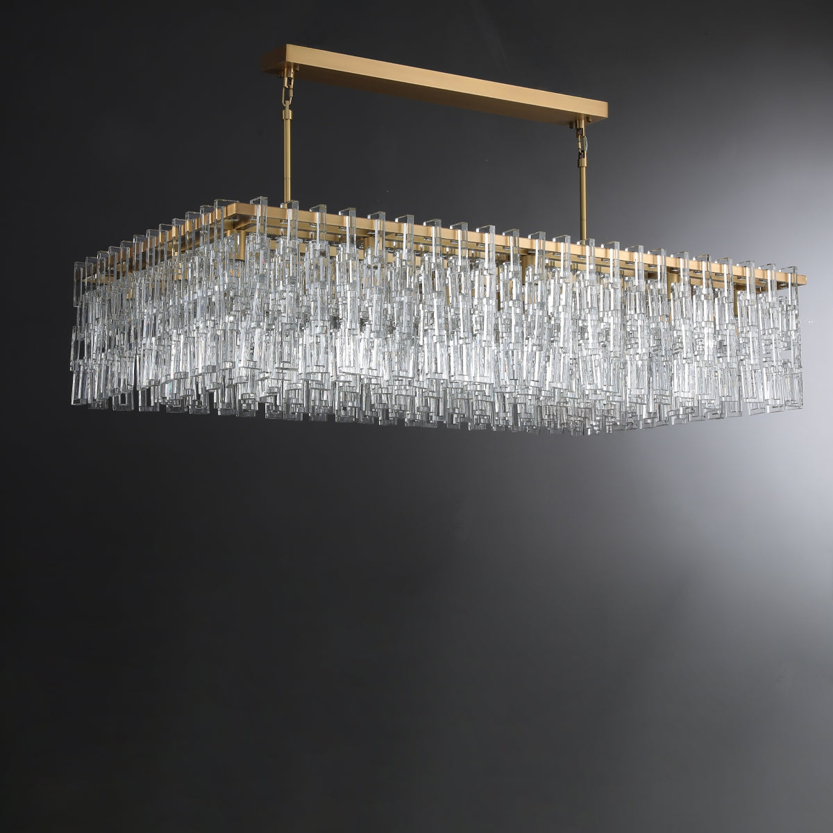 60 Inch Chain Crystal Rectangular Chandelier - Marignan