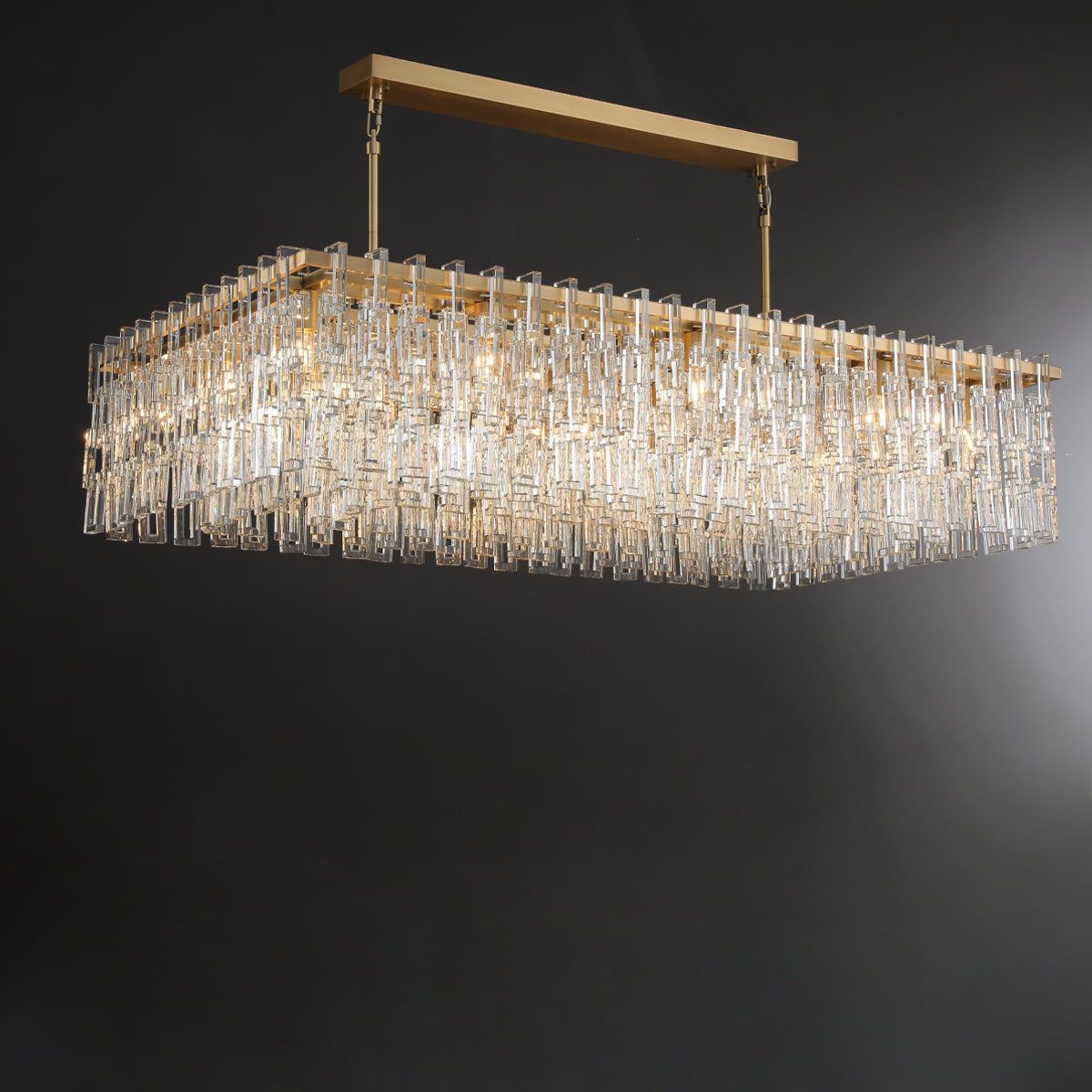 60 Inch Chain Crystal Rectangular Chandelier - Marignan