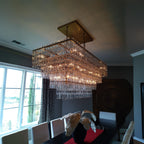 72 Inch Chain Crystal Tiered Rectangular Chandelier - Marignan