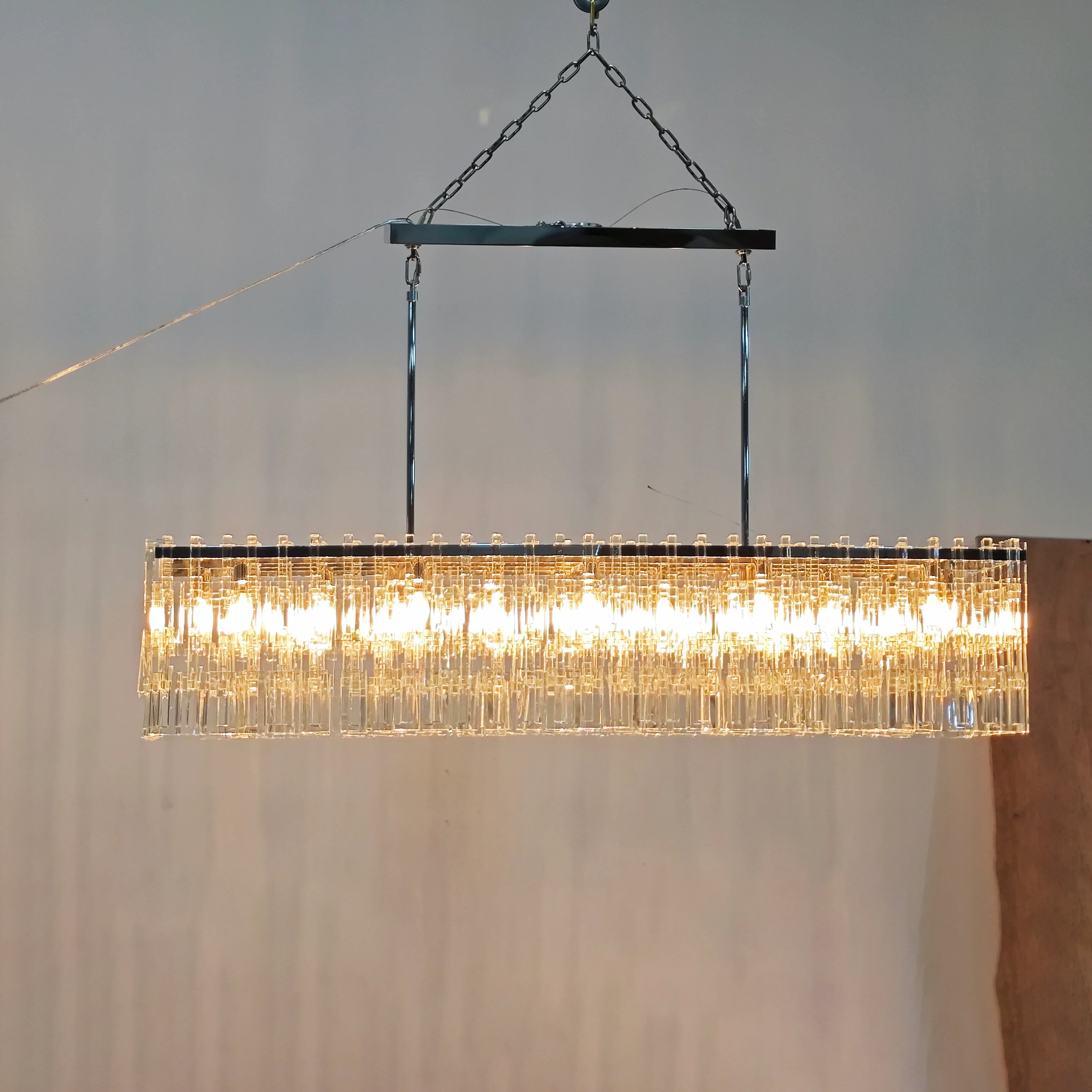 60 Inch Chain Crystal Rectangular Chandelier - Marignan