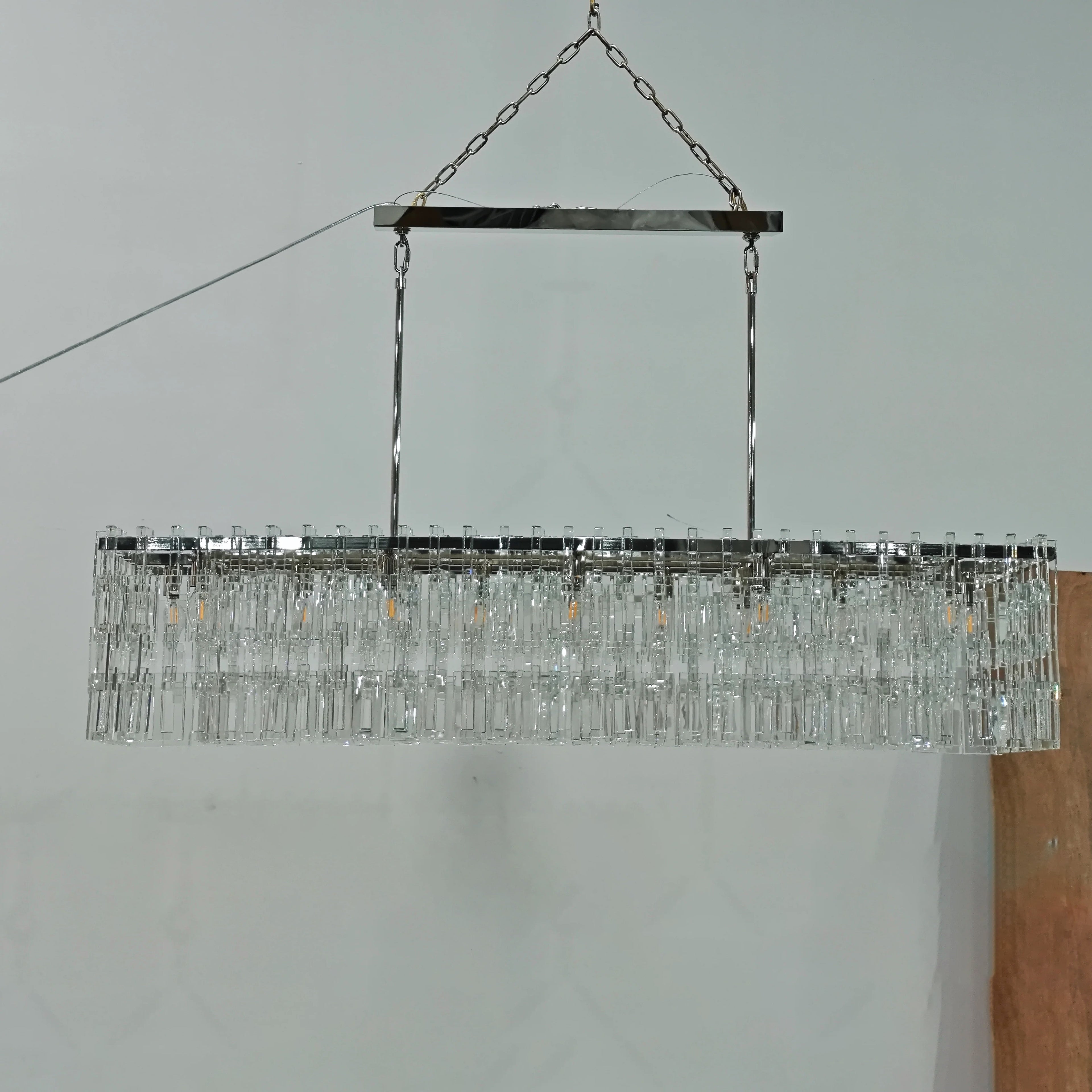 60 Inch Chain Crystal Rectangular Chandelier - Marignan