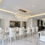 72 Inch Tiered Crystal Chain Rectangular Chandelier - Marignan