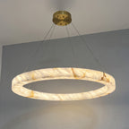 102 cm Alabaster Circular LED Chandelier - Rivage Lueur