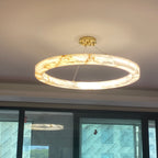 102 cm Alabaster Circular LED Chandelier - Rivage Lueur