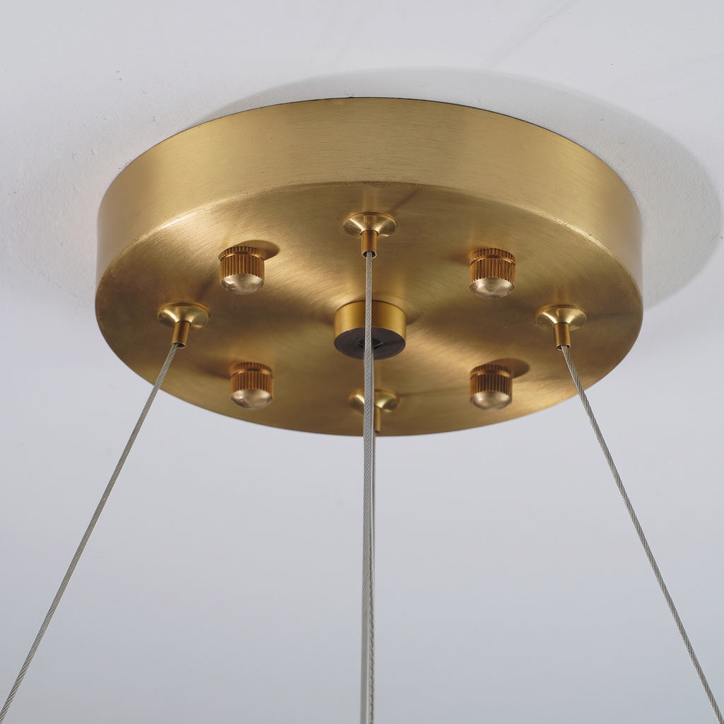 102 cm Alabaster Circular LED Chandelier - Rivage Lueur