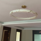 102 cm Alabaster Circular LED Chandelier - Rivage Lueur