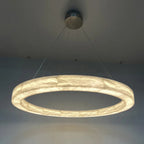 60 Inch Alabaster Circular LED Chandelier - Rivage Lueur