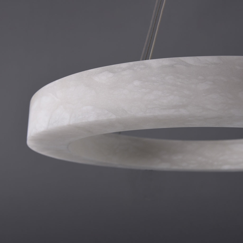 31 Inch Alabaster Circular LED Chandelier - Rivage Lueur