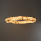 31 Inch Alabaster Circular LED Chandelier - Rivage Lueur