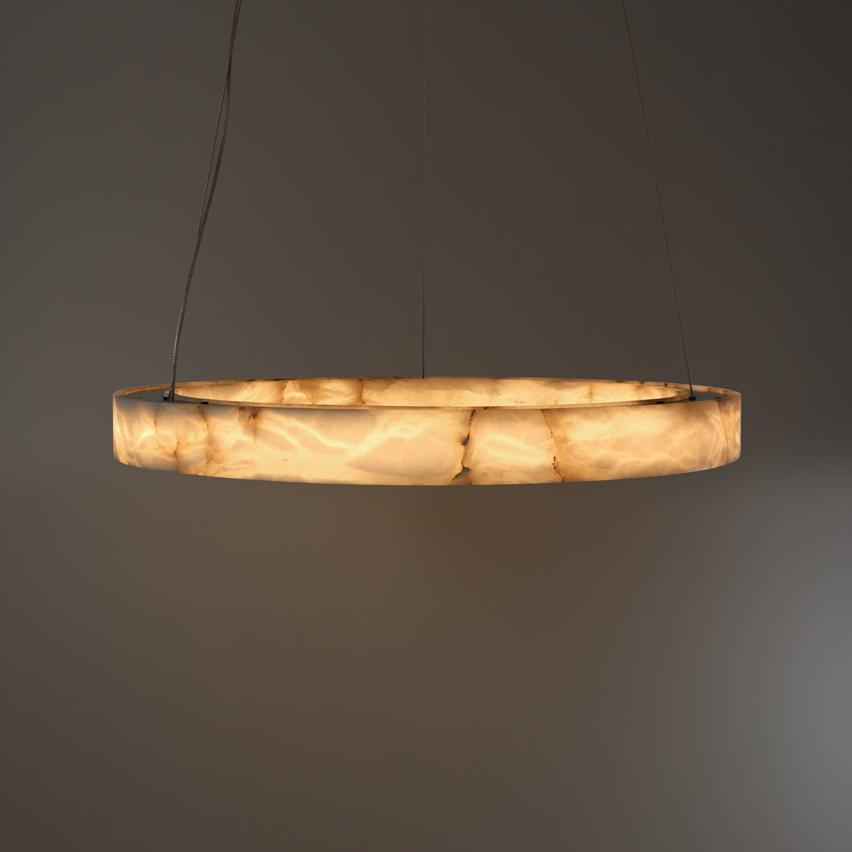 31 Inch Alabaster Circular LED Chandelier - Rivage Lueur