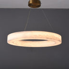 31 Inch Alabaster Circular LED Chandelier - Rivage Lueur