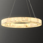 102 cm Alabaster Circular LED Chandelier - Rivage Lueur