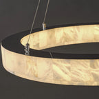 102 cm Alabaster Circular LED Chandelier - Rivage Lueur