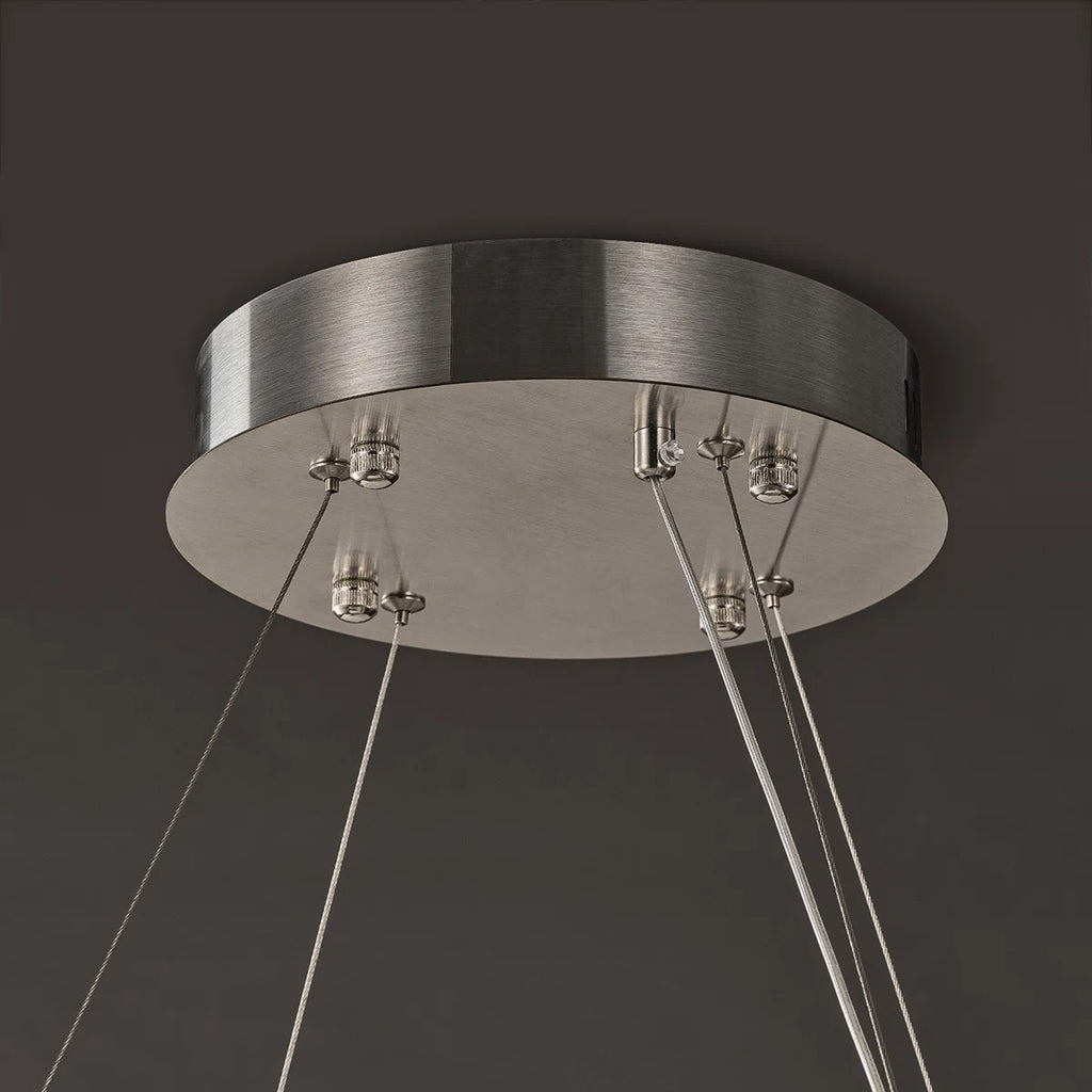 102 cm Alabaster Circular LED Chandelier - Rivage Lueur