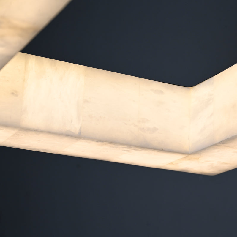 137 cm rechteckiger LED-Kronleuchter aus Alabaster - Rivage Lueur