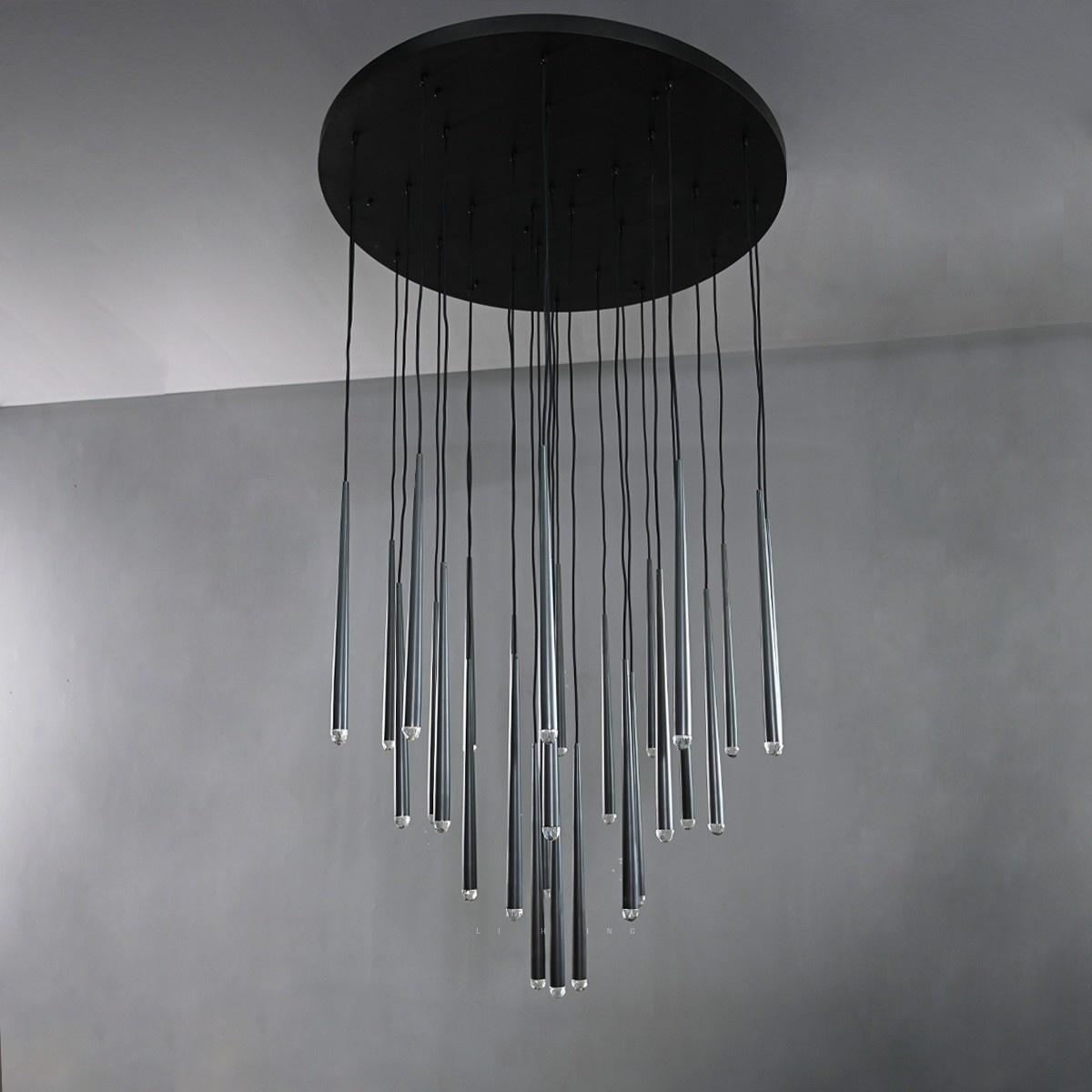 48 Inch Pin Cascading Round Chandelier - Aquitaine
