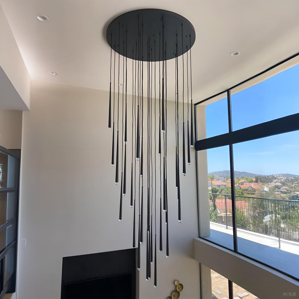 48 Inch Rod Cascading Round Chandelier - Aquitaine