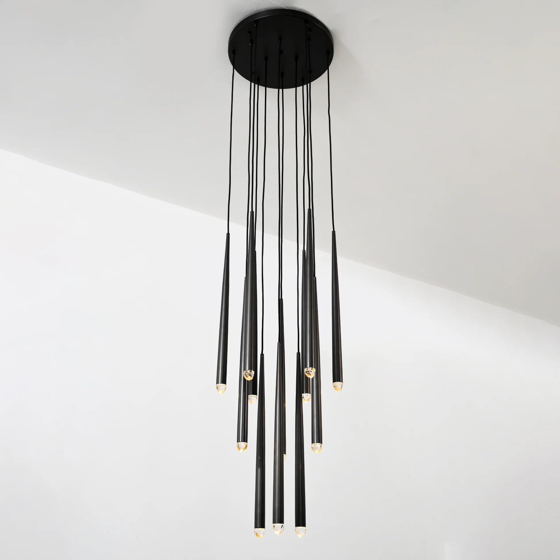 18 Inch Rod Cascading Round Chandelier - Aquitaine