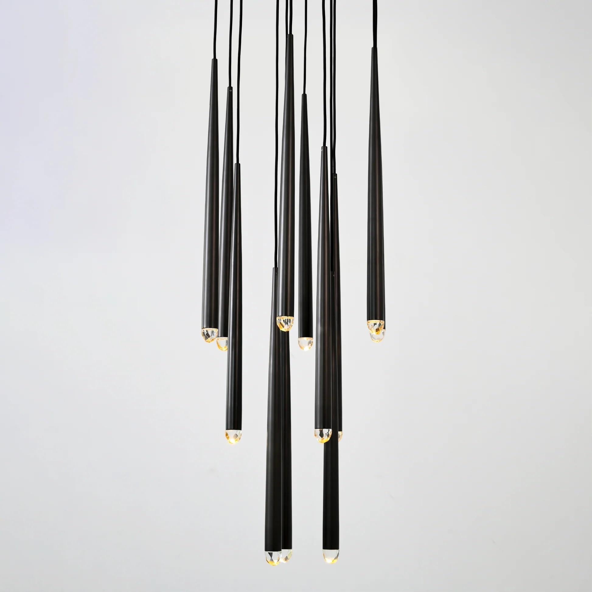 18 Inch Rod Cascading Round Chandelier - Aquitaine