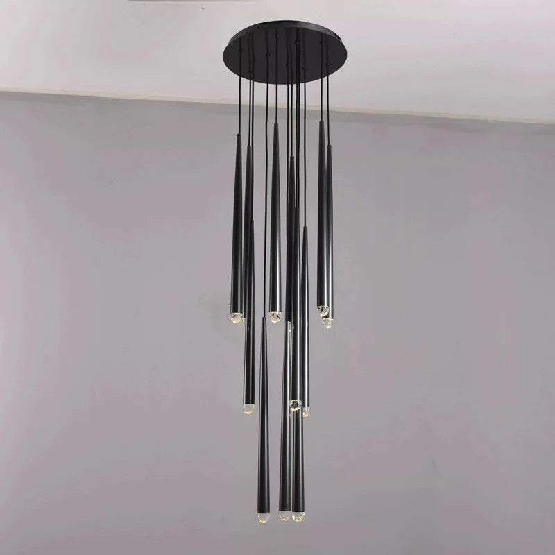 18 Inch Rod Cascading Round Chandelier - Aquitaine