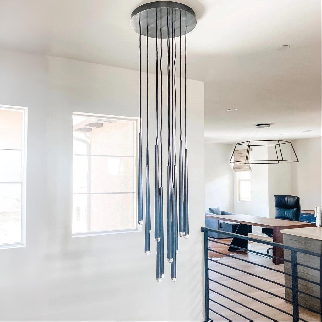 18 Inch Rod Cascading Round Chandelier - Aquitaine