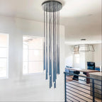 18 Inch Rod Cascading Round Chandelier - Aquitaine