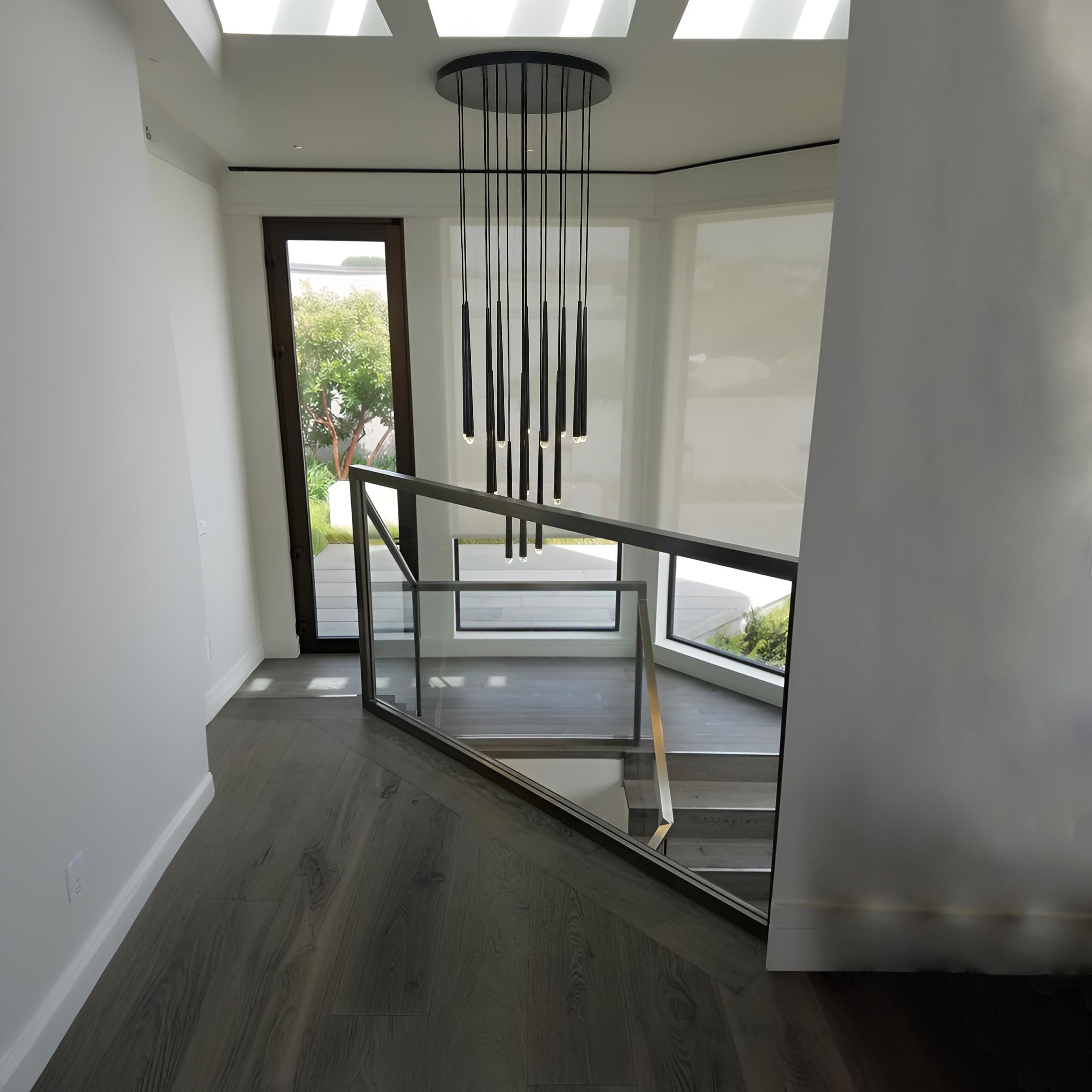 30 Inch Rod Cascading Round Chandelier - Aquitaine