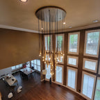 48 Inch Rod Cascading Round Chandelier - Aquitaine