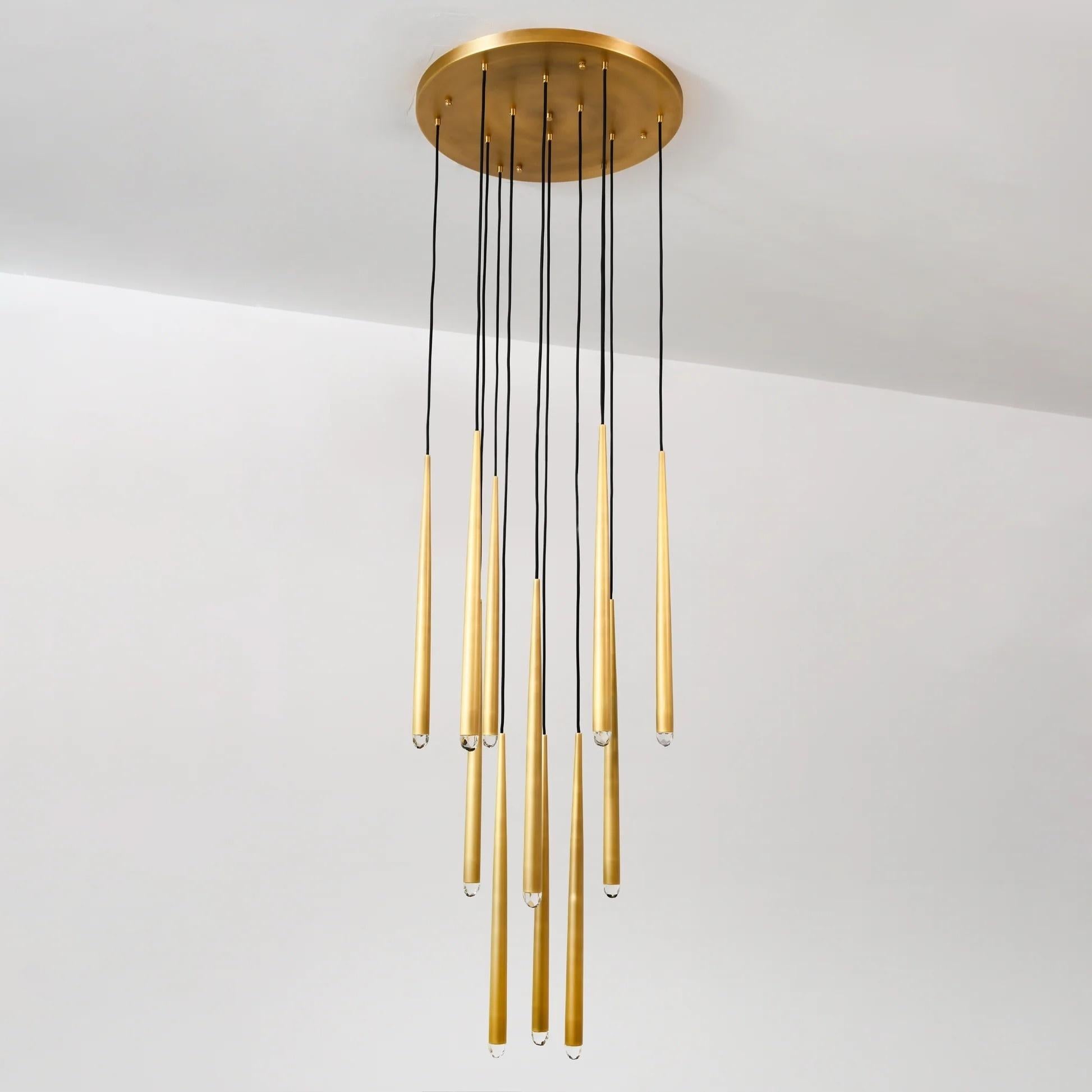 18 Inch Rod Cascading Round Chandelier - Aquitaine