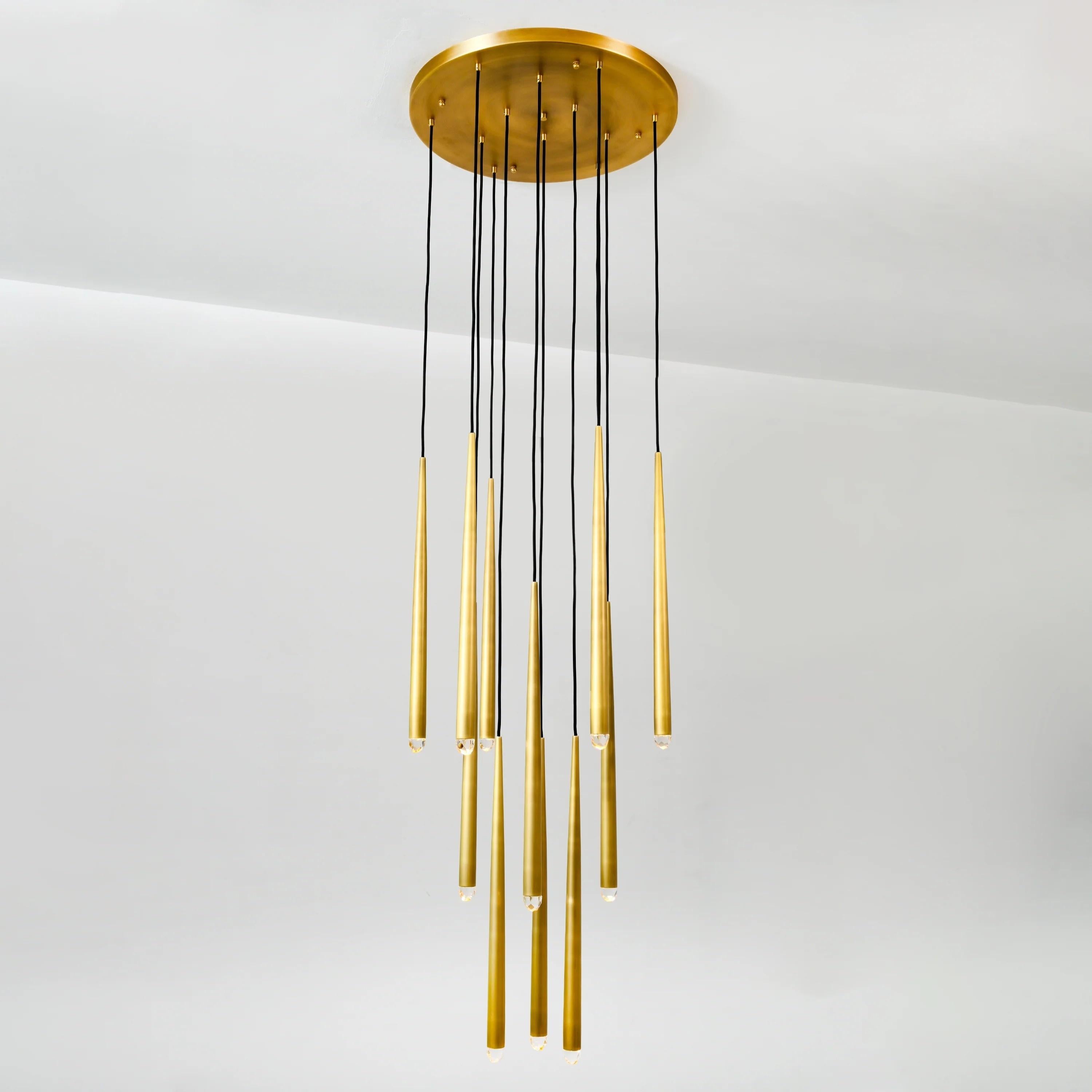 18 Inch Rod Cascading Round Chandelier - Aquitaine