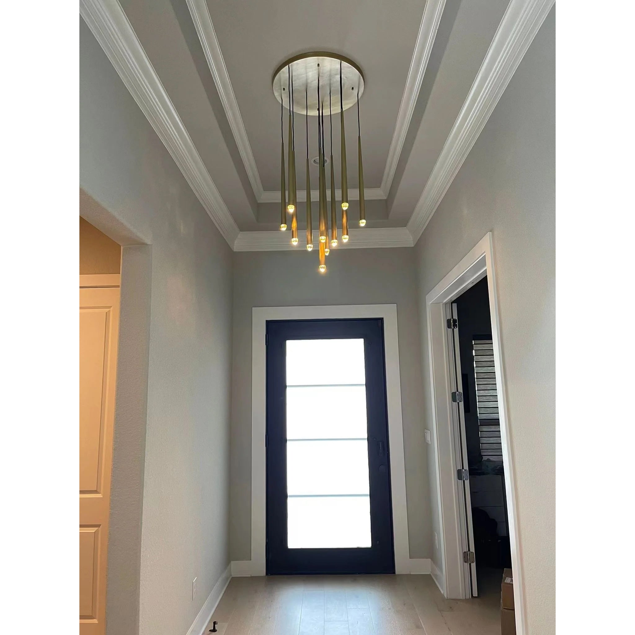 18 Inch Rod Cascading Round Chandelier - Aquitaine