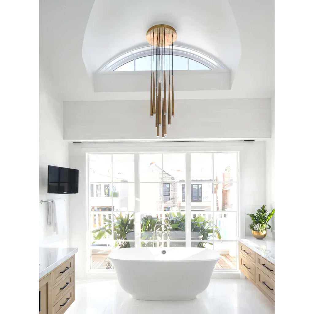 18 Inch Rod Cascading Round Chandelier - Aquitaine