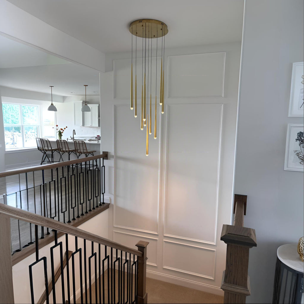 24 Inch Rod Cascading Round Chandelier - Aquitaine