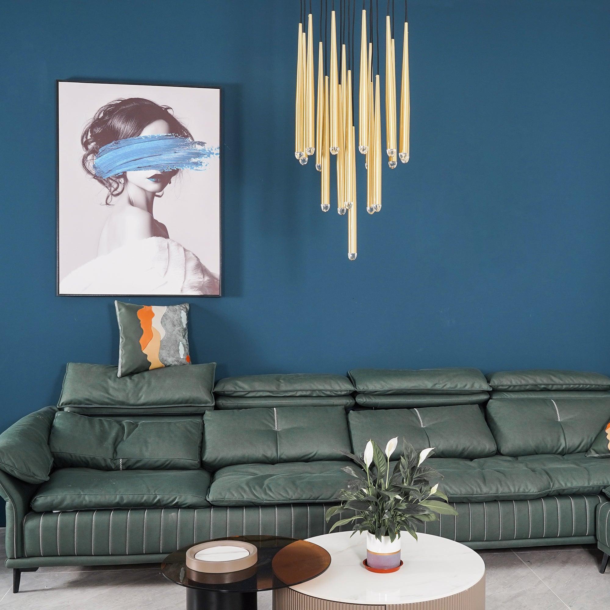 24 Inch Rod Cascading Round Chandelier - Aquitaine