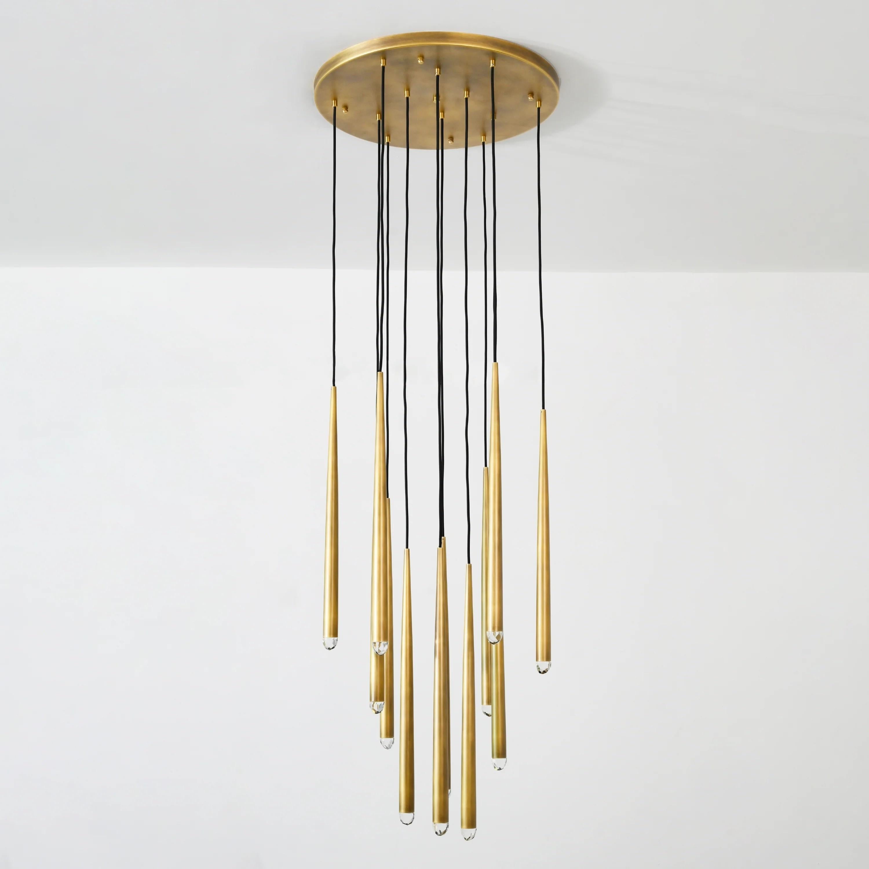 24 Inch Rod Cascading Round Chandelier - Aquitaine