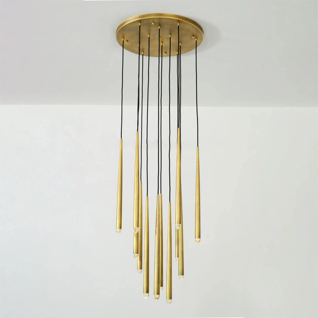 24 Inch Cascading Rod Staircase Chandelier - Aquitaine