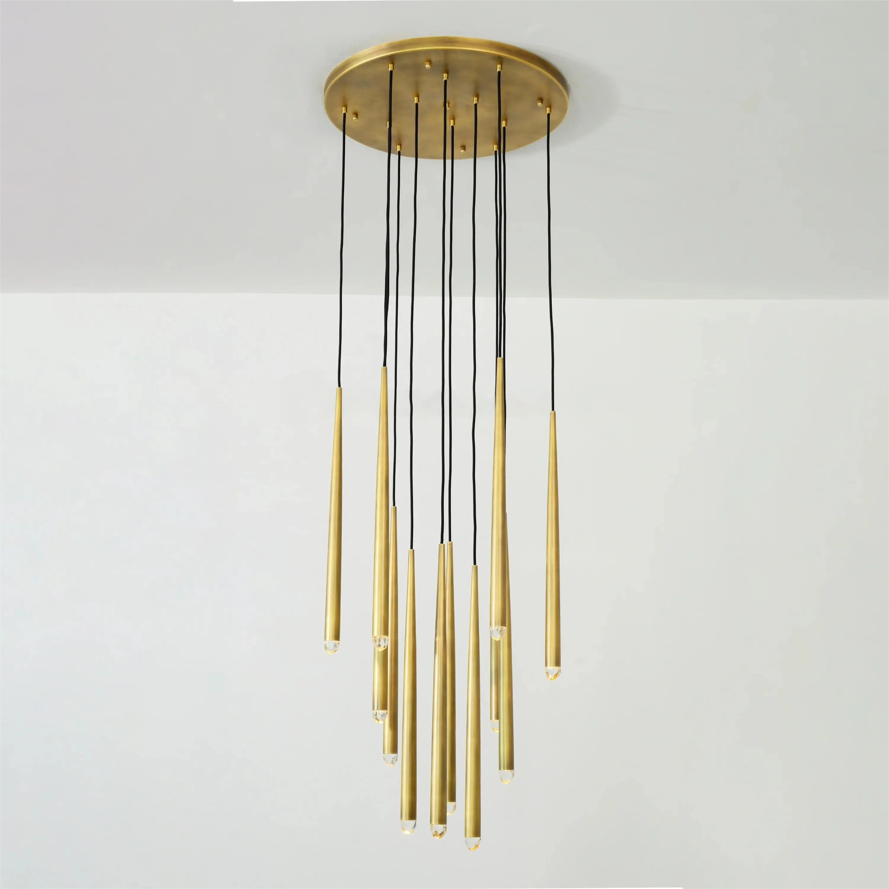 24 Inch Cascading Rod Staircase Chandelier - Aquitaine