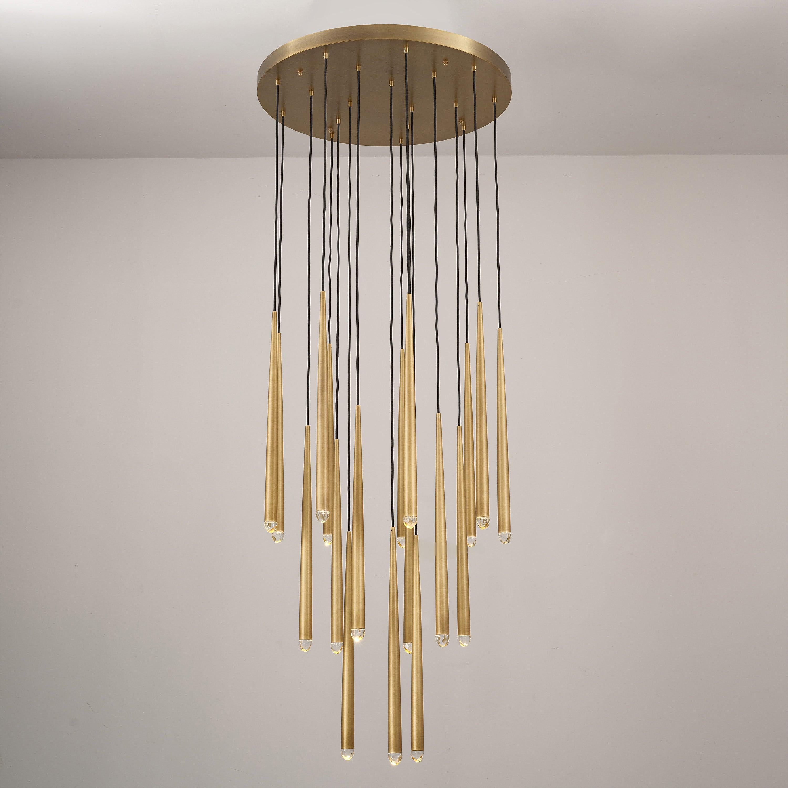 Lustre rond en forme de goutte de pluie de 31 pouces